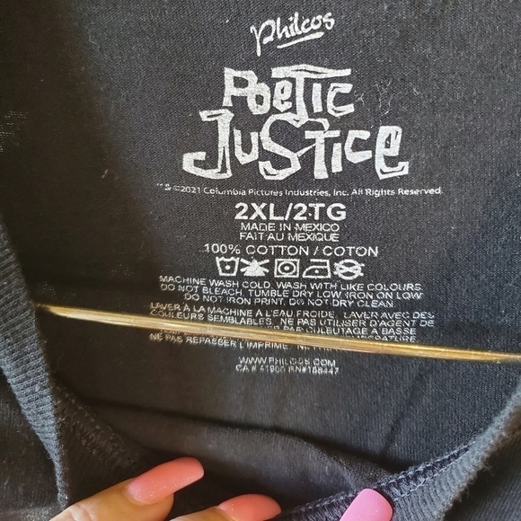 Poetic Justice 2Pac Shirt Size 2XL - Picture 2 of 3
